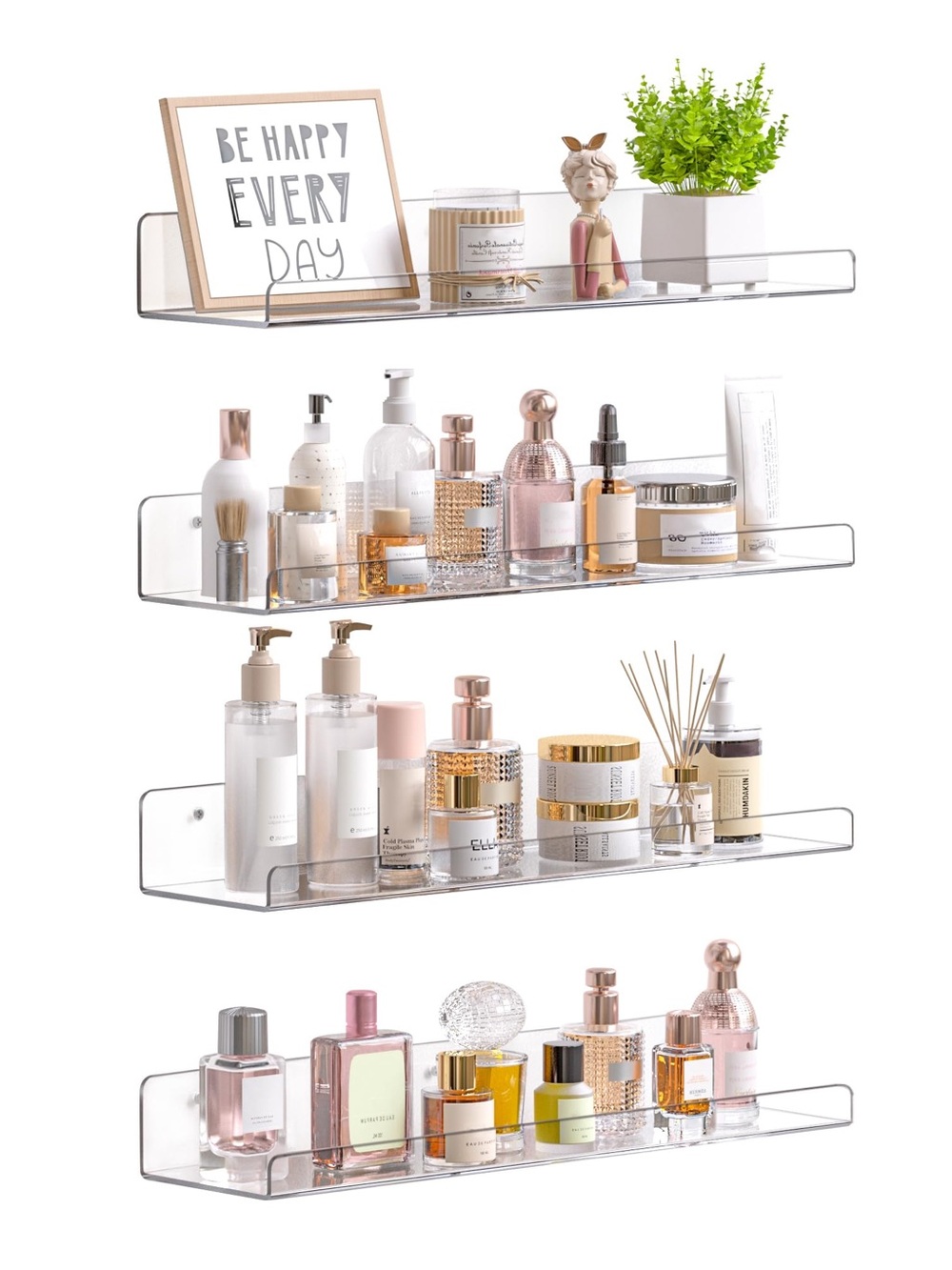 Set of 4 plastic storage / organizers bathroom / vanity/ living room/ kitchen
